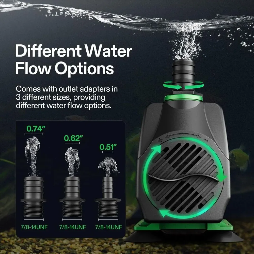 VIVOSUN 800GPH Submersible Pump - Quiet Hydroponic & Pond Water Pump